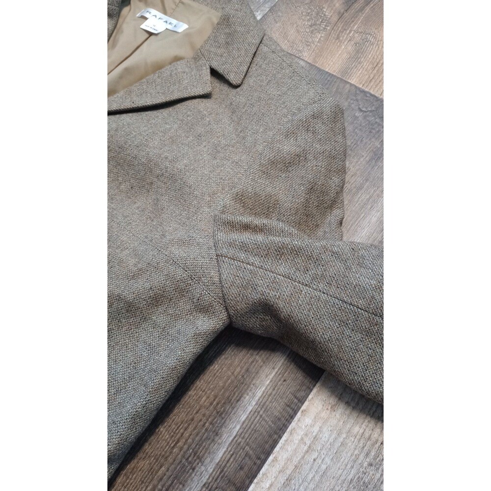 Women's Rafael Khaki Tan Wool Blend Blazer Jacket, Size 14 - Picture 5 of 11